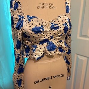 Topshop Satin Ruched Back Crop Top – US 10 / UK 14 / EUR 42 – NWT